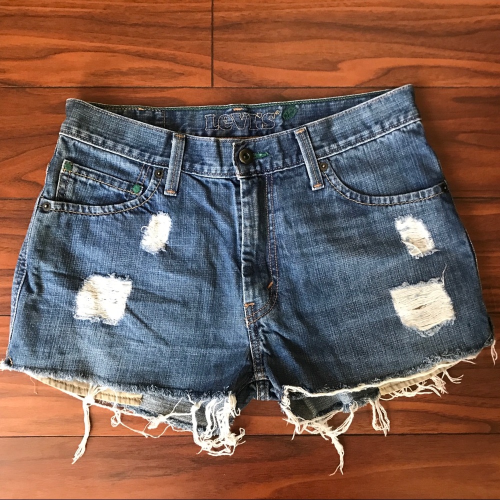 Denim cut off shorts